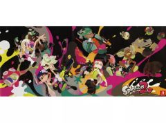 [Used] Poster - Cover Illustration Poster - Group Illustration - "Splatoon 2 (Splatoon 2) Awesome Art Book" - Ebten Purchase Bonus