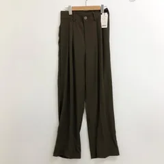 □ 新品 me+em select ミームセレクト フロントタック ワイドパンツ きれいめ B01-21-0009 L 茶 ◇■ レディース