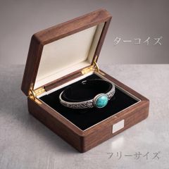 ヴィンテージ調ターコイズ バングル ブレスレット シルバー メンズ レディース