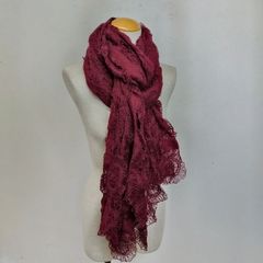 RICHIAMI 大判 レース ストール ショール フラワー 花柄 透かし編み クロシェニット イタリア製 ユーロ VINTAGE レッド I187