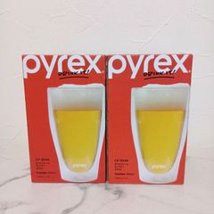 Pyrex　パイレックス　ダブルウォールグラス　ビアグラス　保温　保冷　耐熱ガラス　410ml ×2個セット
