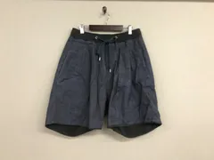 本物トローヴTROVEテンセルコットン麻リネンイージーデニムショートパンツサーフミリタリーワークアメカジビジネススーツモードゴルフストリートスケータースポーツメンズ青ブルー2M日本製
