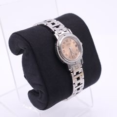 ★3日以内返品可★  HERMES エルメス クリッパー 腕時計 クオーツ ステンレススティール 文字盤 ピンク 稼働 CL4.210 腕時計 シルバー 文字盤ピンク ステンレス クオーツ レディース