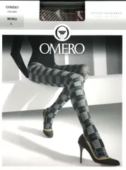 オメロ　インポートファンシーコットンタイツ　COVENT  MORO（ブラウン） LL～3L