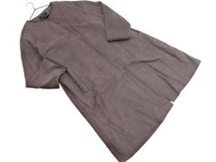 UNTITLED アンタイトル 大きいサイズ スウェード調 パイピング ノーカラー コート size44/チャコール ◇■ レディース