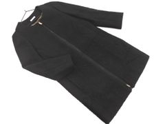 IENA イエナ ウール100% ジップアップ ノーカラー コート size38/黒◇◇ レディース