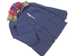TOMMY HILFIGER トミーヒルフィガー フェイクファー 付き 中綿 フーディー コート sizeL/紺◇◇ メンズ