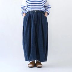 日本製 orSlow オアスロウ デニム バルーンデニムペインターギャザースカート ウエストゴム入り デニムワンウォッシュ インディゴ 濃紺