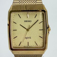 SEIKO SPIRIT スピリット 5E31-5A60 スクエア クォーツ ゴールド文字盤