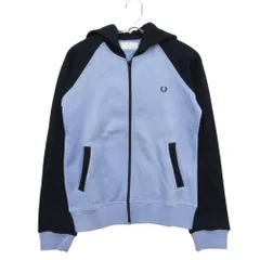 FRED PERRY フレッドペリー パーカー J5912 フリース ジップアップ トップス ネイビー×ライトブルー US6【M】 レディース 【中古】