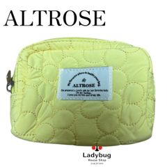 未使用 ALTROSE コスメポーチ ミニポーチ 花柄 フラワーキルト イエロー 12×8×3cm 中綿入り クッション性 定価1760円