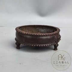 삼본 발구 고로 구리 향로 공예품 미술품 입상