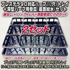 新 プレステラ90・プレステラ深鉢90対応ハーフトレイ 12穴 +ハーフ用受け皿:深型 底面給水 セット品×2セット*鉢は付属なし*多肉塊根植物コーデックス・アガベ・サボテン・観葉・ハオルチア・アデニウム・パキポディウム・実生*ソーサー@フラワーショップ江口