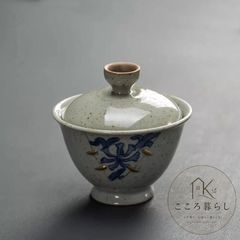 新品未使用 陶磁 蓋碗（花）CJ540