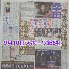 匿名配送！送料込み！  9月10日 朝刊　 スポーツ紙5社