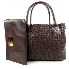 【超美品】BOTTEGAVENETA ボッテガヴェネタ カバMM ポーチ付き イントレチャート トート ハンドバッグ 925プレート イタリア製【VH35】