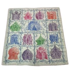 HERMES エルメス カレ90 LA VIE DU GRAND NORD 北極圏の生活 ピンク
