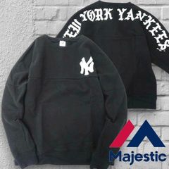 Majestic マジェスティック MLB メジャーリーグ ベースボール NEW YORK YANKEES ニューヨーク・ヤンキース クルーネック スウェット プルオーバー MM05-NY-8F04 ブラック ▲010▼20809r06
