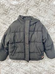 JaVa×CLASSICAL Elf ジャバ コラボ 別注 フェイクダウン ショート丈 フード付きブルゾン コート ダウン キッズ レディース ブラック◆Size 160cm