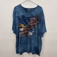 Y1830 DELTA Tシャツ 2XL 青 タイダイ アニマルT アメリカ国旗 デルタ 古着卸 アメリカ仕入