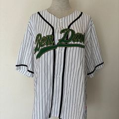 CSM374 BEN DAVIS ベンデイビス ビッグシルエット ベースボール 半袖シャツ ホワイトグリーン Mサイズ 服