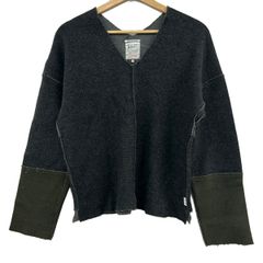 SOU・SOU(ソウソウ) 長袖セーター サイズM レディース美品 - ダークグレー×カーキ Vネック/貫頭衣