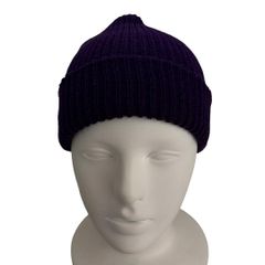 ノーブランド ニット帽子 パープル メンズ