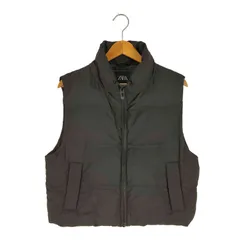 ザラ ZARA スタンドネック クロップド 中綿 ベストジャケット レディース import：S