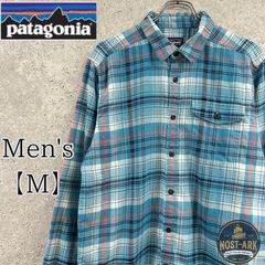 T338【Patagonia】パタゴニア オーガニックコットン ネルシャツ ブルー 2019年製〔M〕