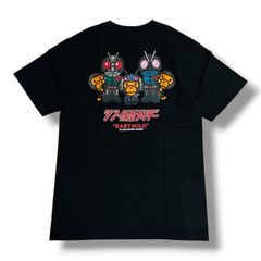 参考上代9900円 未使用 A BATHING APE #1 BABY MILO TEE 仮面ライダープリントTシャツ 半袖カットソー アベイシングエイプ 2J23110904 ブラック S （3137MG）