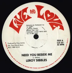 12インチ Leroy Sibbles / Junior Murvin Need You Beside Me / World Inflation LLD63 Live And Love