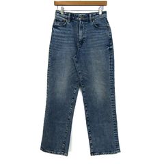 エドウィン デニムパンツ ジーンズ Gパン 色落ち加工 ストレート ストレッチ ボトムス レディース XSサイズ ブルー EDWIN 【中古】