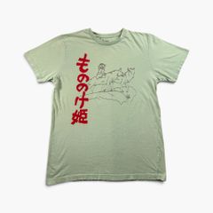 00s Mononoke 공주 스튜디오 지브리 공식 빈티지 T 셔츠 카키 그린 애니메이션 L 반팔 헌 옷 y2k 2603-0284