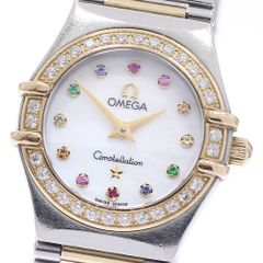 オメガ OMEGA 1367.79 コンステレーション ミニ アイリス 12Pマルチストーン ダイヤベゼル クォーツ レディース _978968