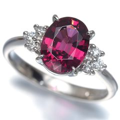 TASAKI タサキ リング ロードライトガーネット 2.29ct ダイヤ ダイヤモンド 0.11ct 12号 Pt900 ソーティング #201857