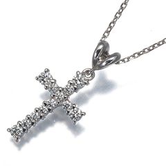 ミキモト ネックレス ダイヤ ダイヤモンド 0.36ct クロス K18WG #201563