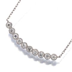 ダイヤ ダイヤモンド 0.30ct 10P ミルグレイン ネックレス Pt900/Pt850 #201222