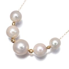 パール 真珠 6.0-8.5mm ネックレス K18YG #201264