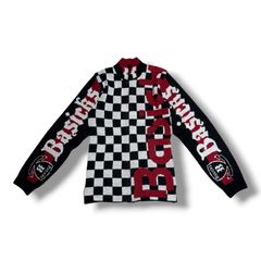 参考上代50600円 未使用 BASICKS 25AW CYCLING LONG SLEEVE KNIT サイクリングロングスリーブジップアップニット ベイシックス S4.5-0802 チェック M （3124MG）