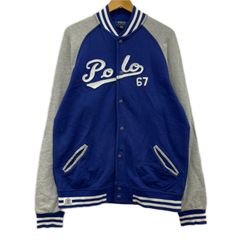 POLO RALPH LAUREN ポロ・ラルフローレン フロントロゴ スタジャンジャケット sizeXL(18-20)/ブルー×グレー