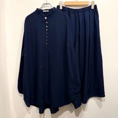 麻100% Mademoiselle NON NON マドモアゼルノンノン アロハシャツ 総柄