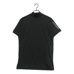 中古 メンズ ジェイリンドバーグ J.LINDEBERG 半袖シャツ XS 黒 ブラック モックネック ボーダー 小さい