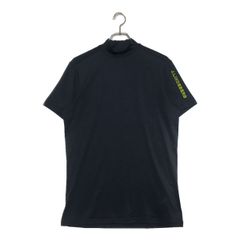 中古 メンズ ジェイリンドバーグ J.LINDEBERG 半袖シャツ XS 紺 ネイビー モックネック ボーダー 小さい