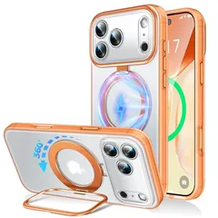 【新品】 iPhone 17 Pro Max ケース Magsafe対応 ワイヤレス充電 薄型 360°回転 隠しスタンド付き リング機能 エアガードコーナー 耐衝撃 軍規レベル保護 傷防止 軽量 マグネットスマホケース 高耐久性 滑り止め レンズ保護 おしゃ