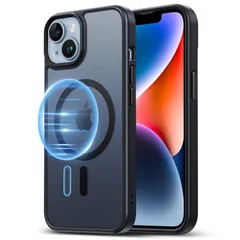 【新品】 NIMASO iPhone14/13用ケース MagSafe対応 半透明 滑り止め 耐衝撃 アイフォン14/13対応（6.1インチ） ブラック