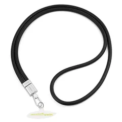【新品】 [YOYOISLES] スマホストラップ 携帯ストラップ スマートフォン スマホ ショルダー 首掛け 軽量 ストラップ カラフル 全機種対応 Vougue Series Phone Lanyard (ストラップ (Black) ＋ バックル (Sil