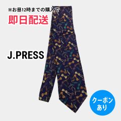 J.PRESS ジェイプレス ネクタイ ネイビー その他総柄 メンズ
