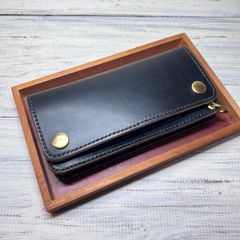 【メルカリ限定特価】　3層　トラッカーウォレット / クロムエクセル　茶芯 トラッカーウォレット ロング 3層】クロムエクセル 茶芯 シルバー