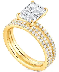 バッジェリーミシュカ レディース アクセサリー リング Badgley Mischka Certified Lab Grown Diamond Radiant Bridal Set 3 ctw in