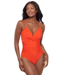 ミラクルスーツ レディース 水着 上下セット キャップ Miraclesuit Rock Solid Captivate OnePiece Swimsuit Arancio